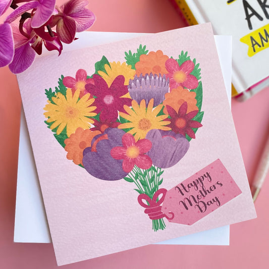 Flower Bouquet Mothers Day Card