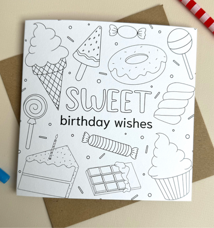 Sweet Treats Colouring Card