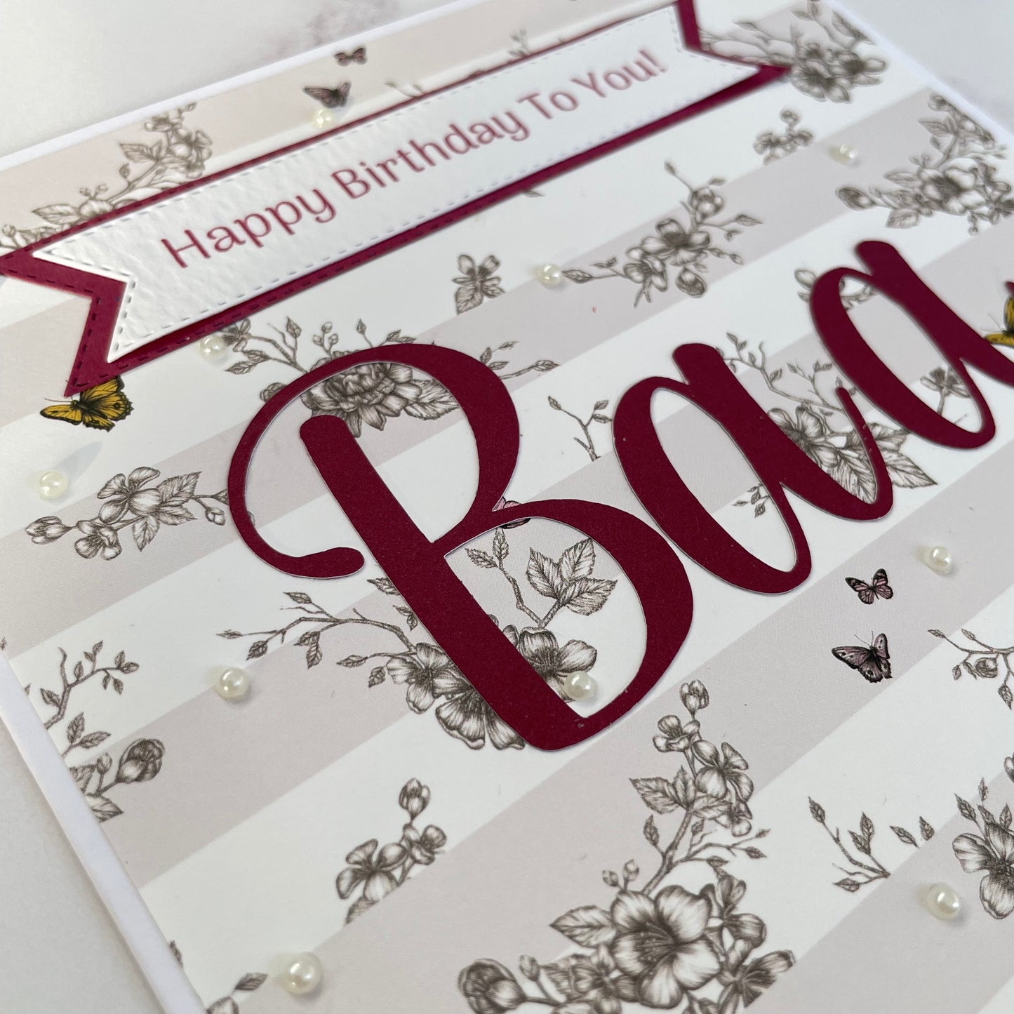 Baa Floral Birthday Card