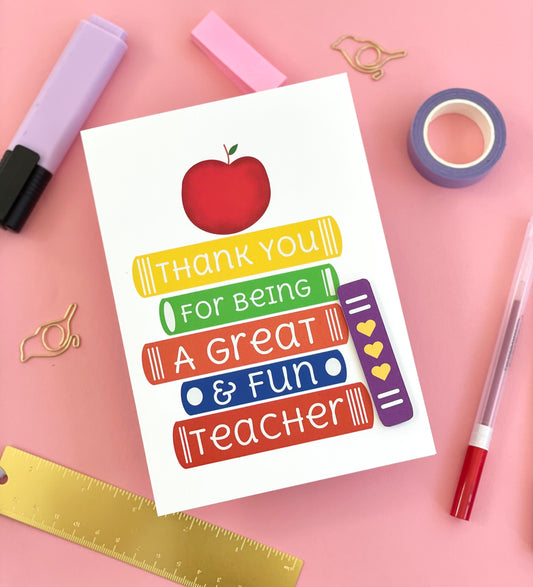 Thank You Teacher Book Card