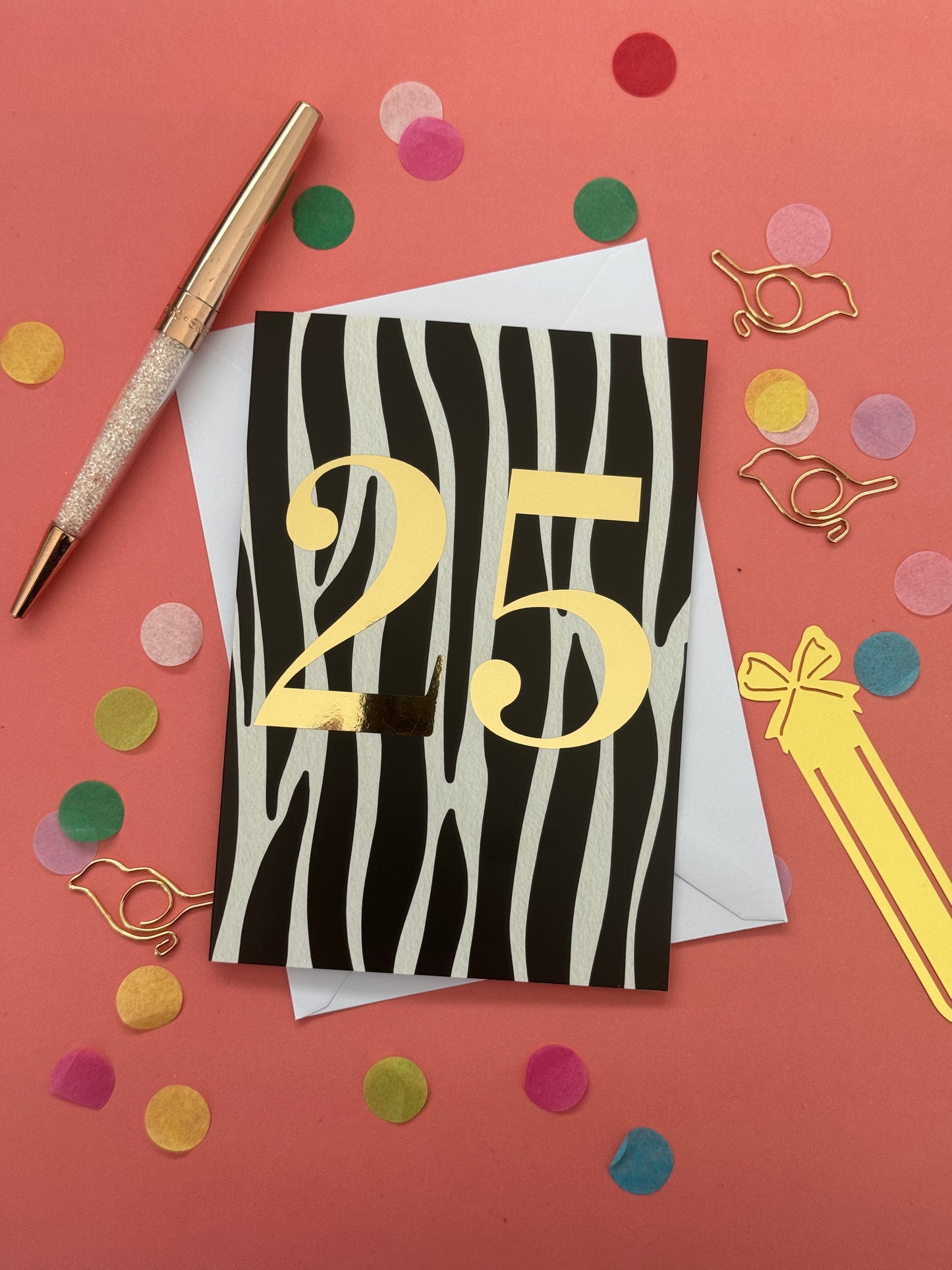 25th Birthday Zebra Card
