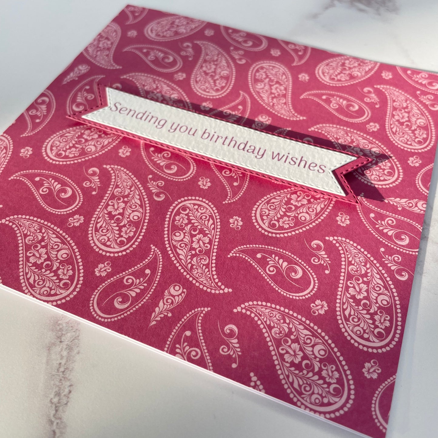 Pink Paisley Floral Birthday Card