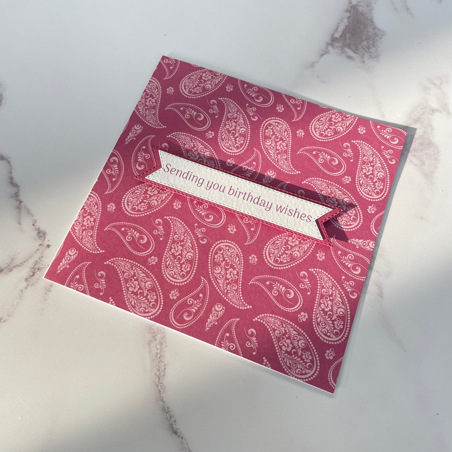 Pink Paisley Floral Birthday Card