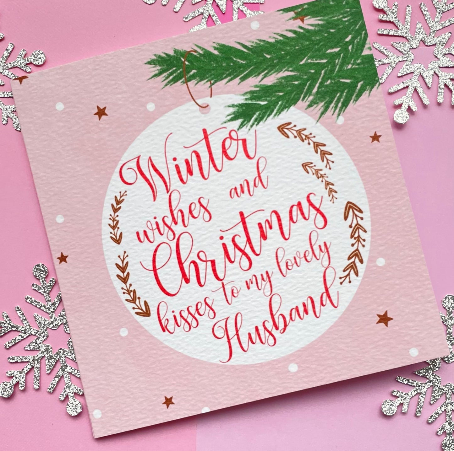 Linen Husband Christmas Card