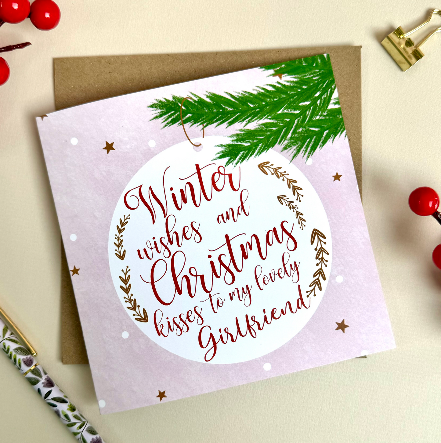 Girlfriend Winter Wishes Card