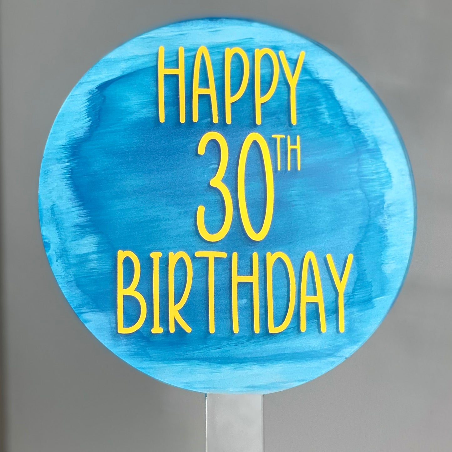 30th Birthday Painted Cake Topper
