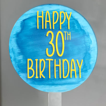 30th Birthday Painted Cake Topper