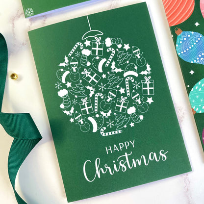 Green Christmas Cards (set of 4)