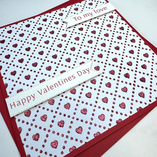 Heart Embossed Valentines Card