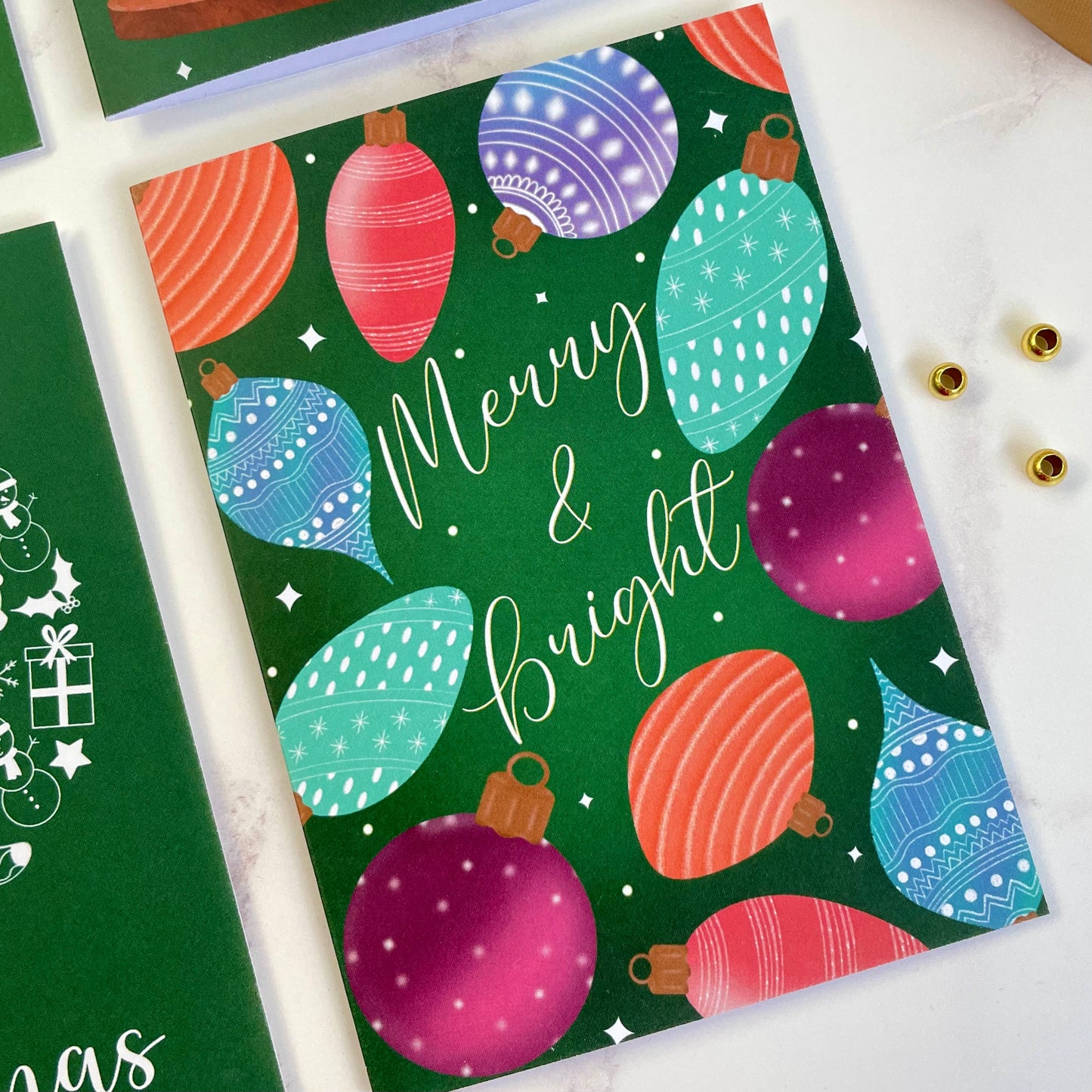 Green Christmas Cards (set of 4)