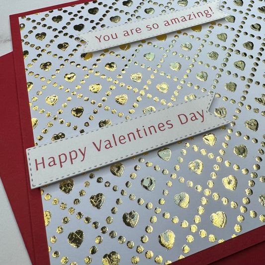 Heart Foiled Valentines Card