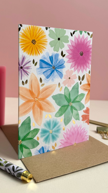Floral Watercolour Greeting Card