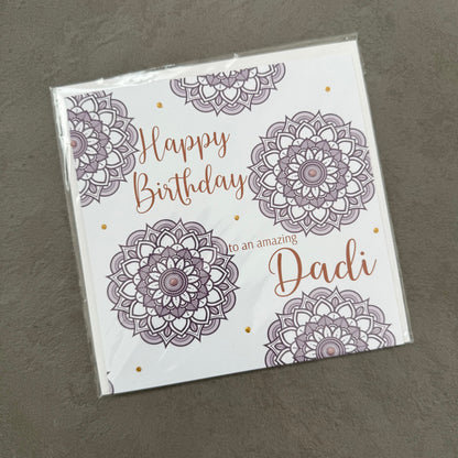 Purple Mandala Birthday Card
