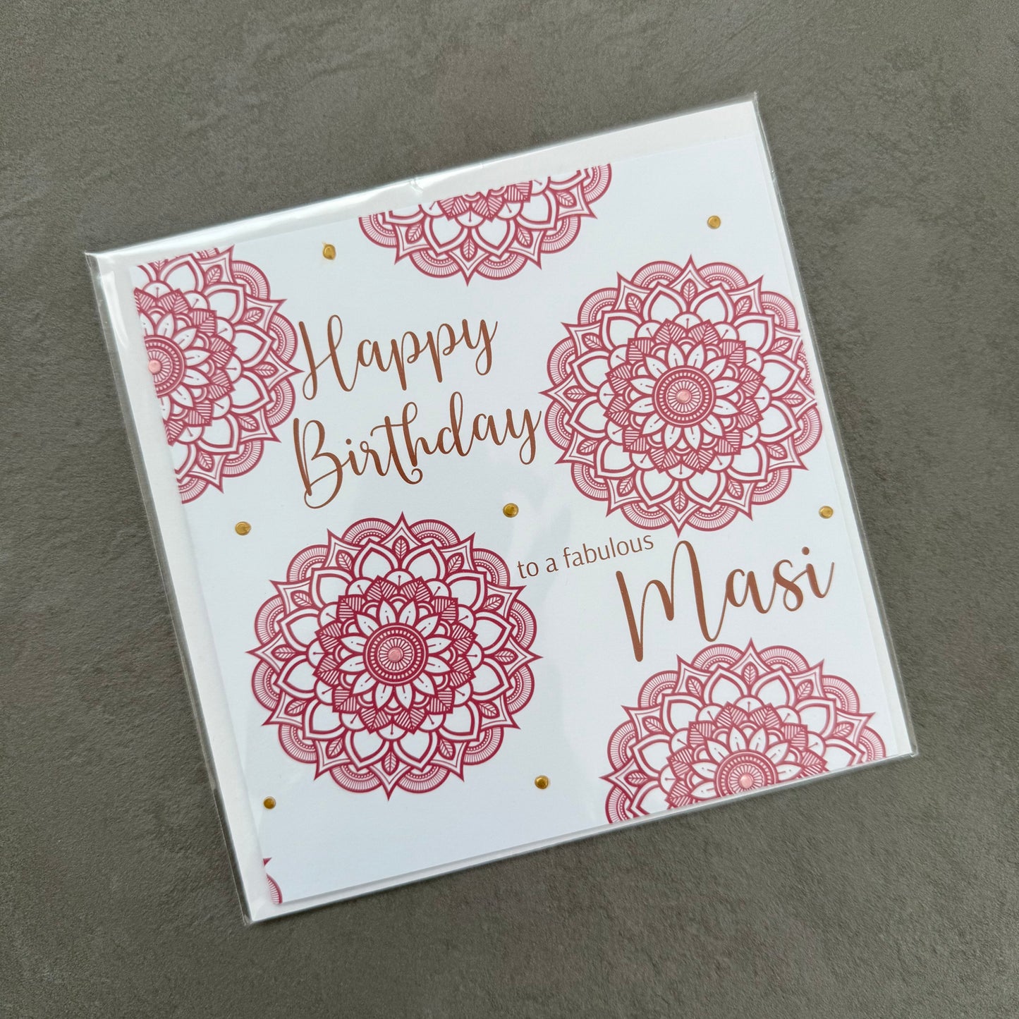 Pink Mandala 'Masi' Birthday Card