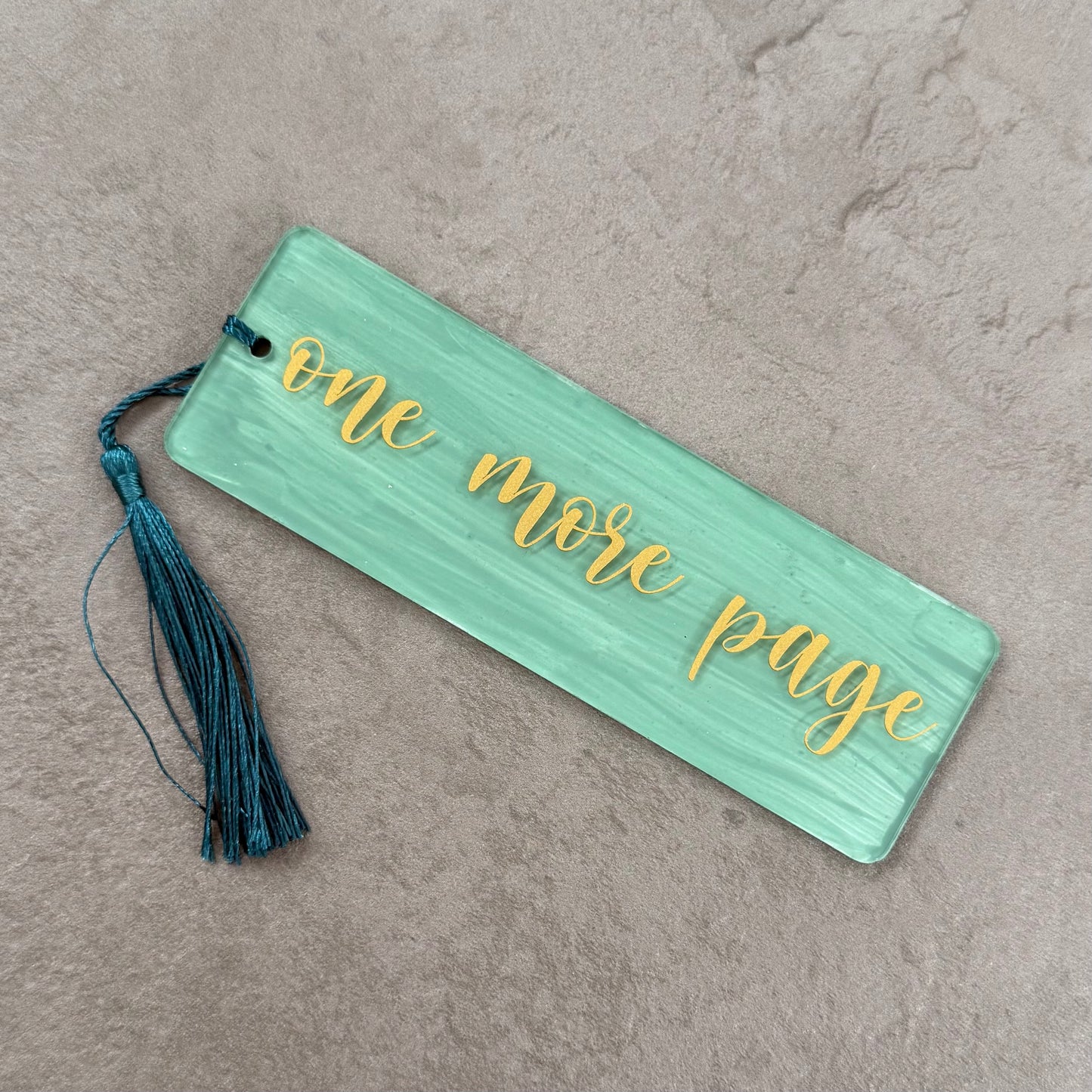 'One More Page' Sage Green Painted Bookmark