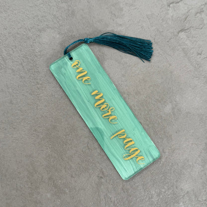 'One More Page' Sage Green Painted Bookmark
