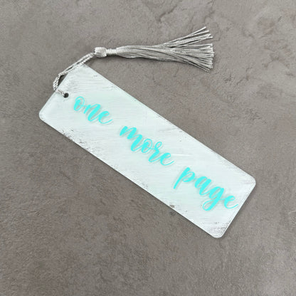 'One More Page' Acrylic Painted Bookmark