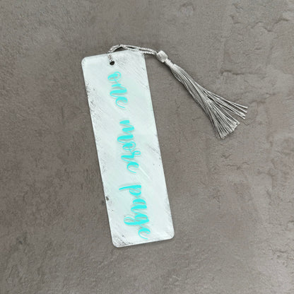 'One More Page' Acrylic Painted Bookmark