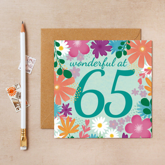 65th Floral Birthday Card