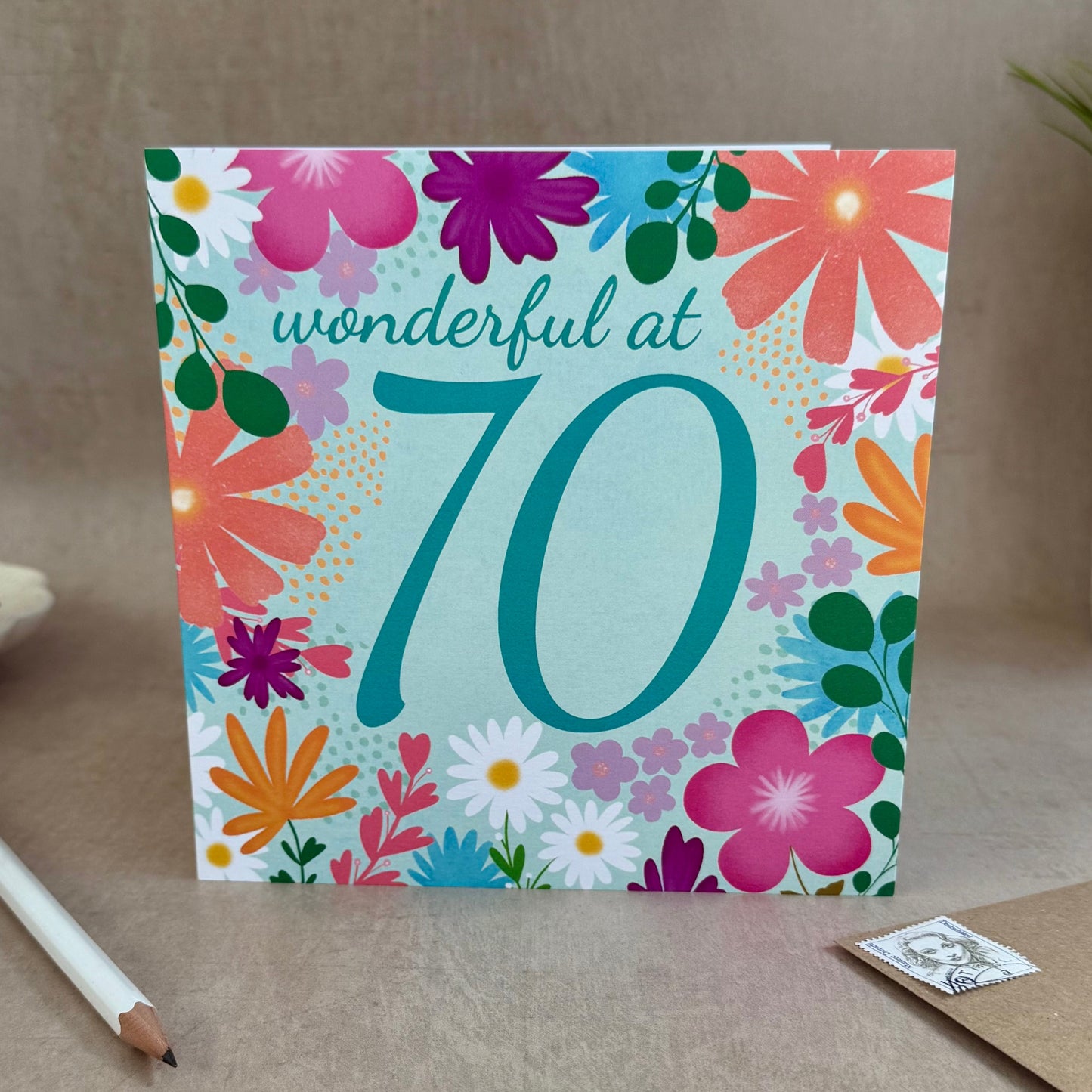 70th Floral Birthday Card