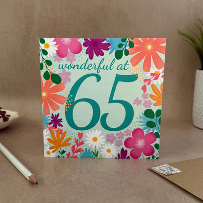65th Floral Birthday Card