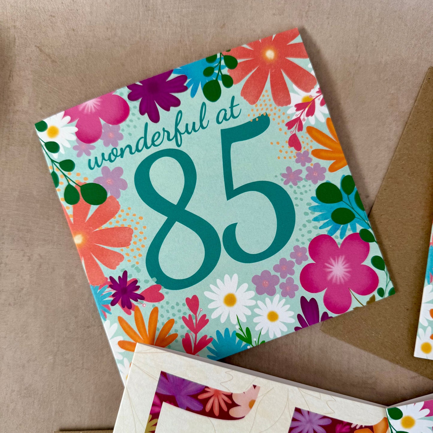 85th Floral Birthday Card