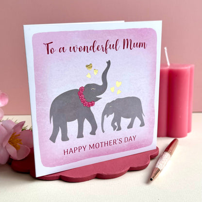 Wonderful Mum Mother's Day Elephant Card
