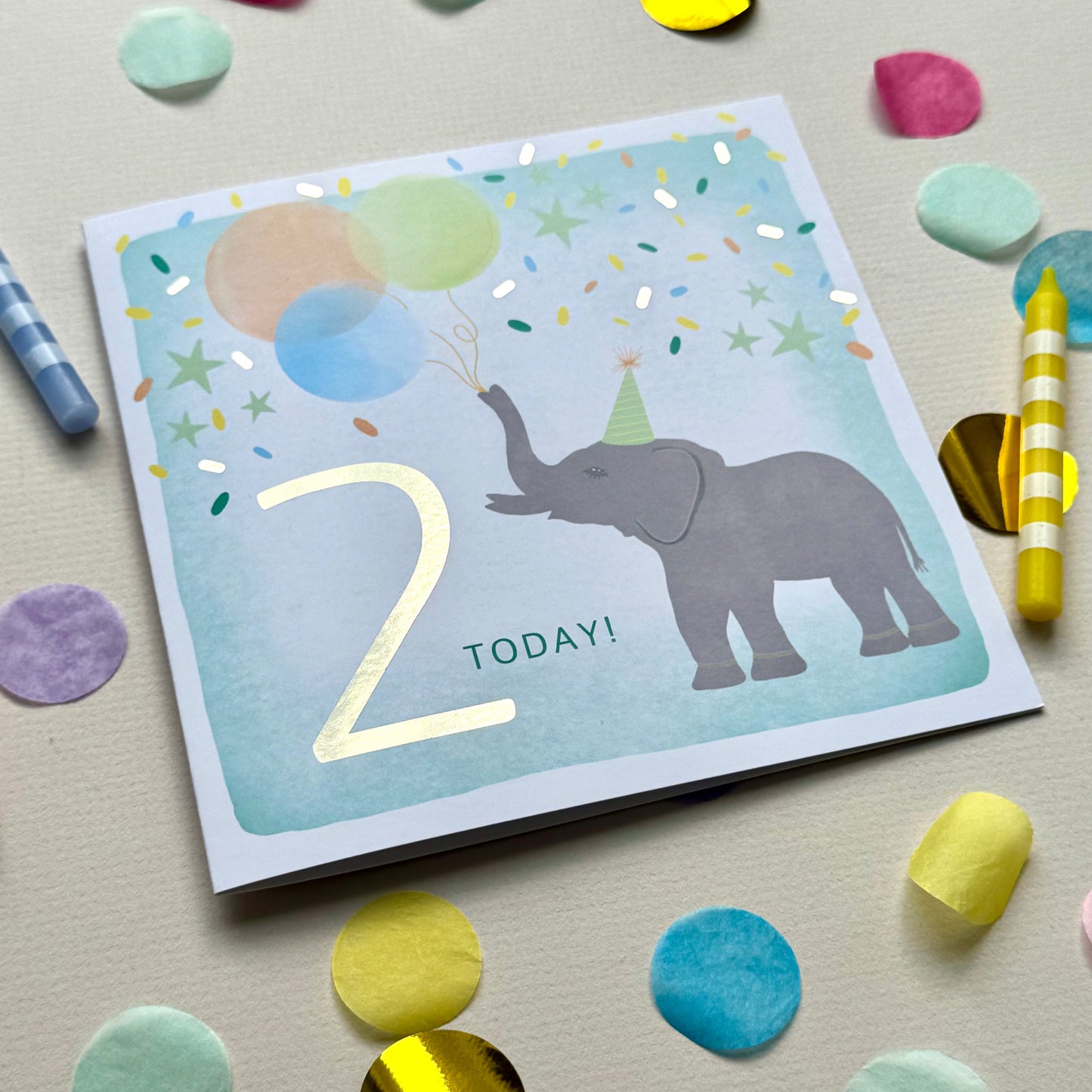 2nd Elephant Birthday Card