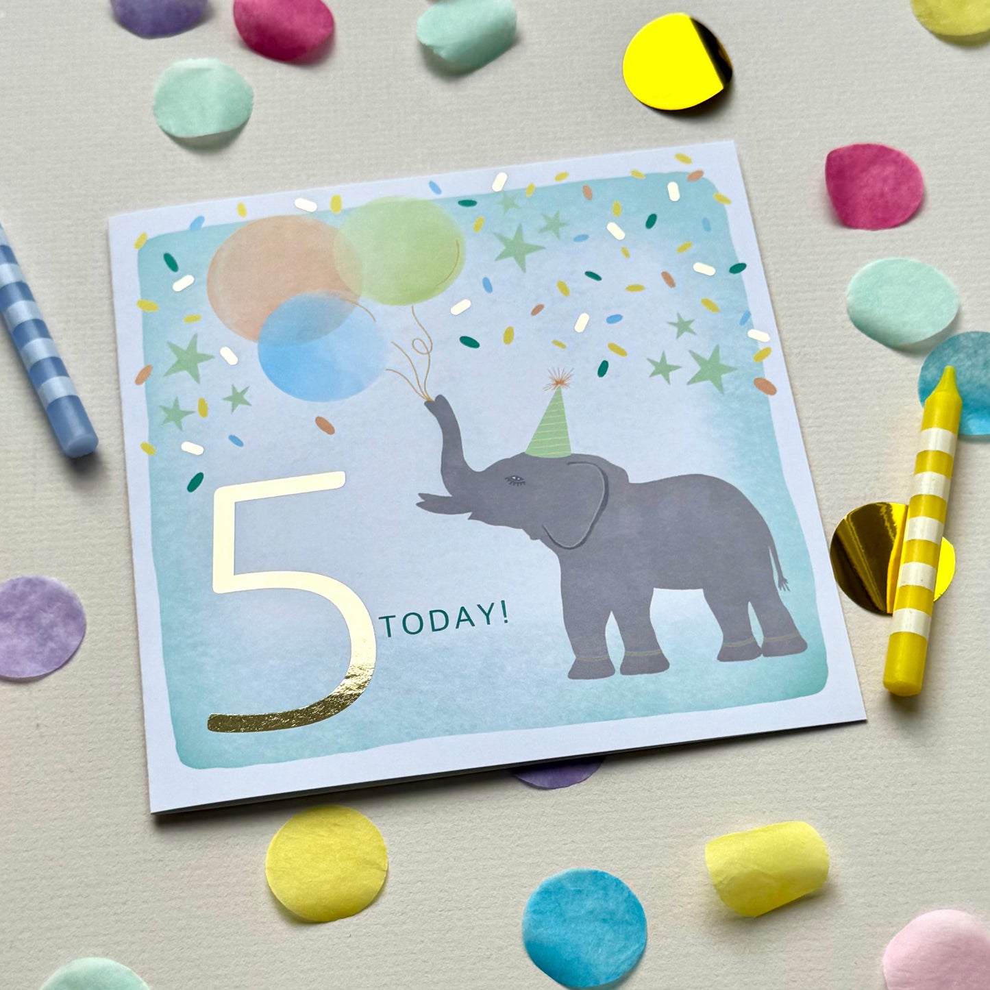 5th Elephant Birthday Card