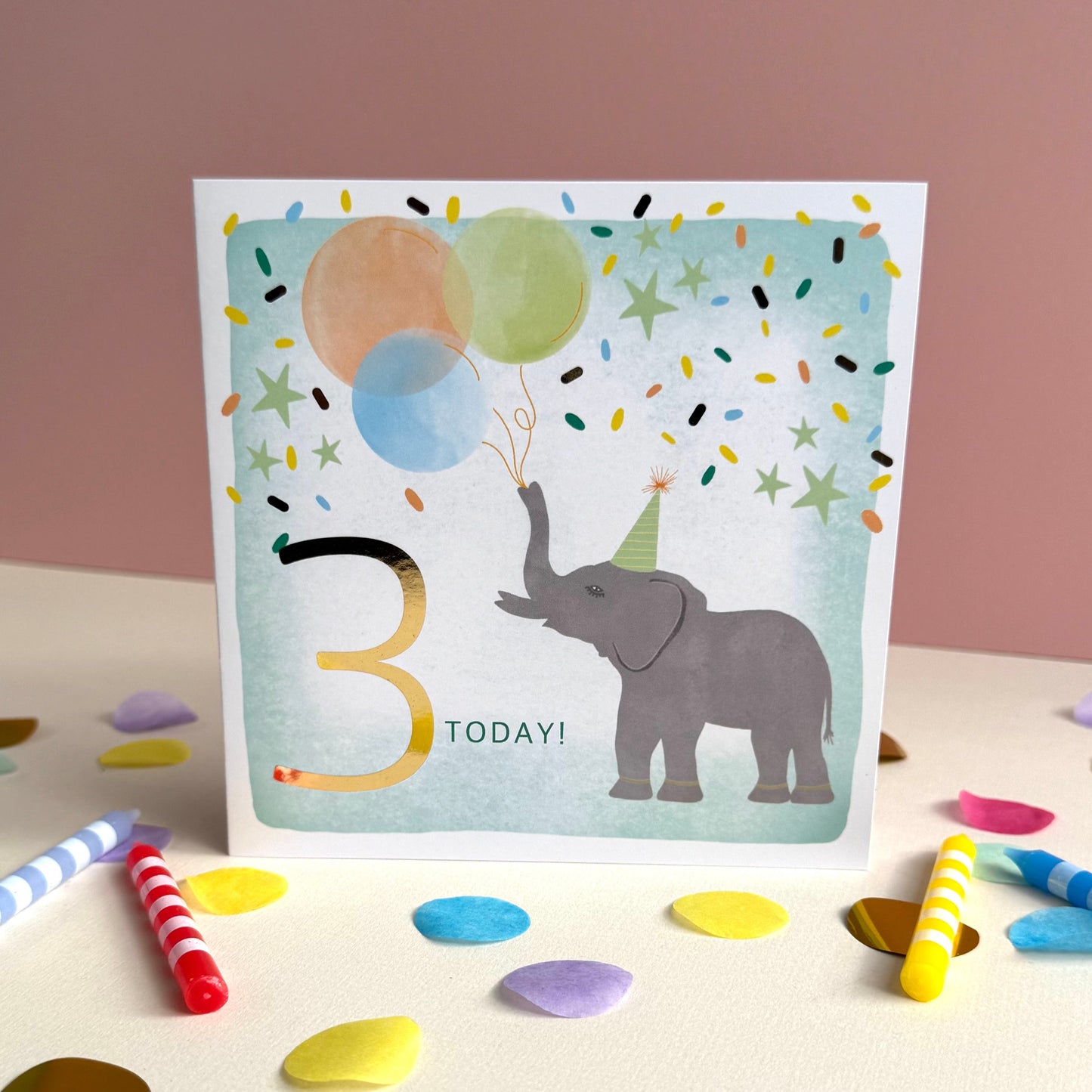 3rd Elephant Birthday Card