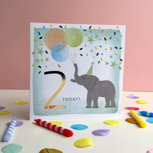 2nd Elephant Birthday Card