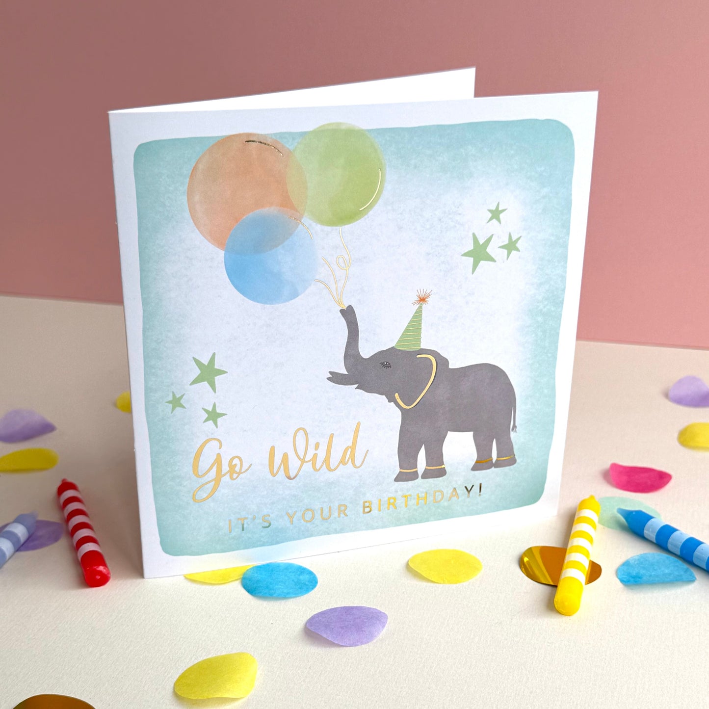 Go Wild Elephant Birthday Card