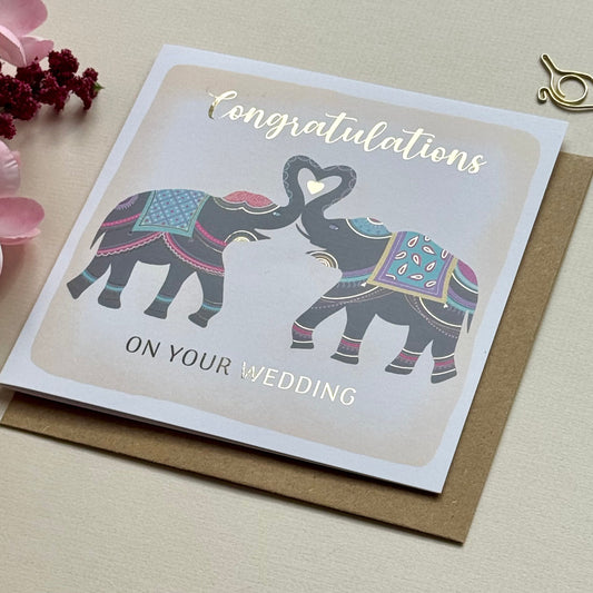 Congratulations Wedding Elephant Card