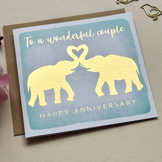 Gold Foiled Couple Anniversary Card