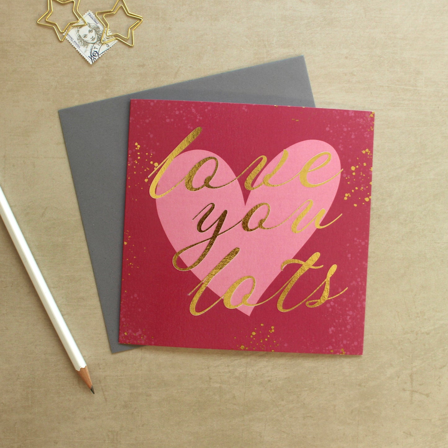 Love You Lots Card - Gold Foiled