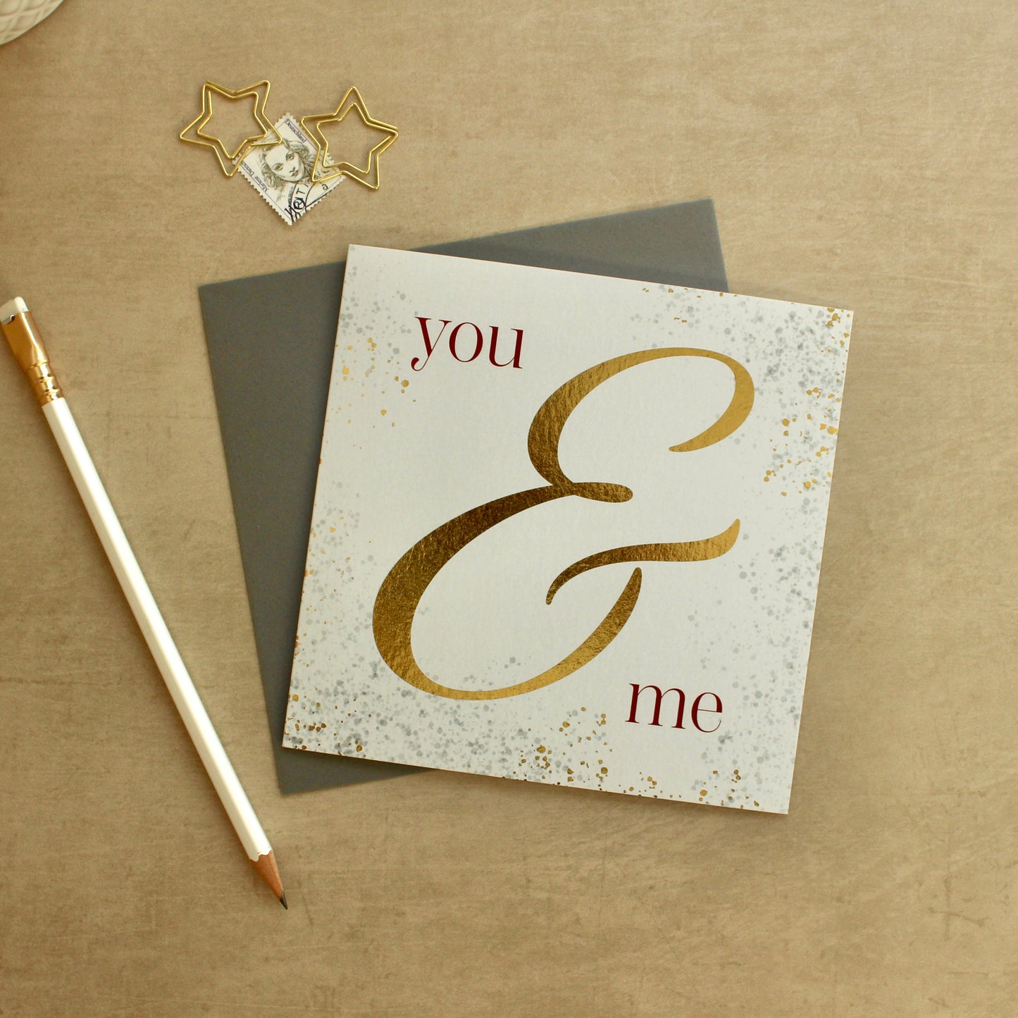 You & Me Love Card - Gold Foiled