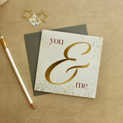 You & Me Love Card - Gold Foiled