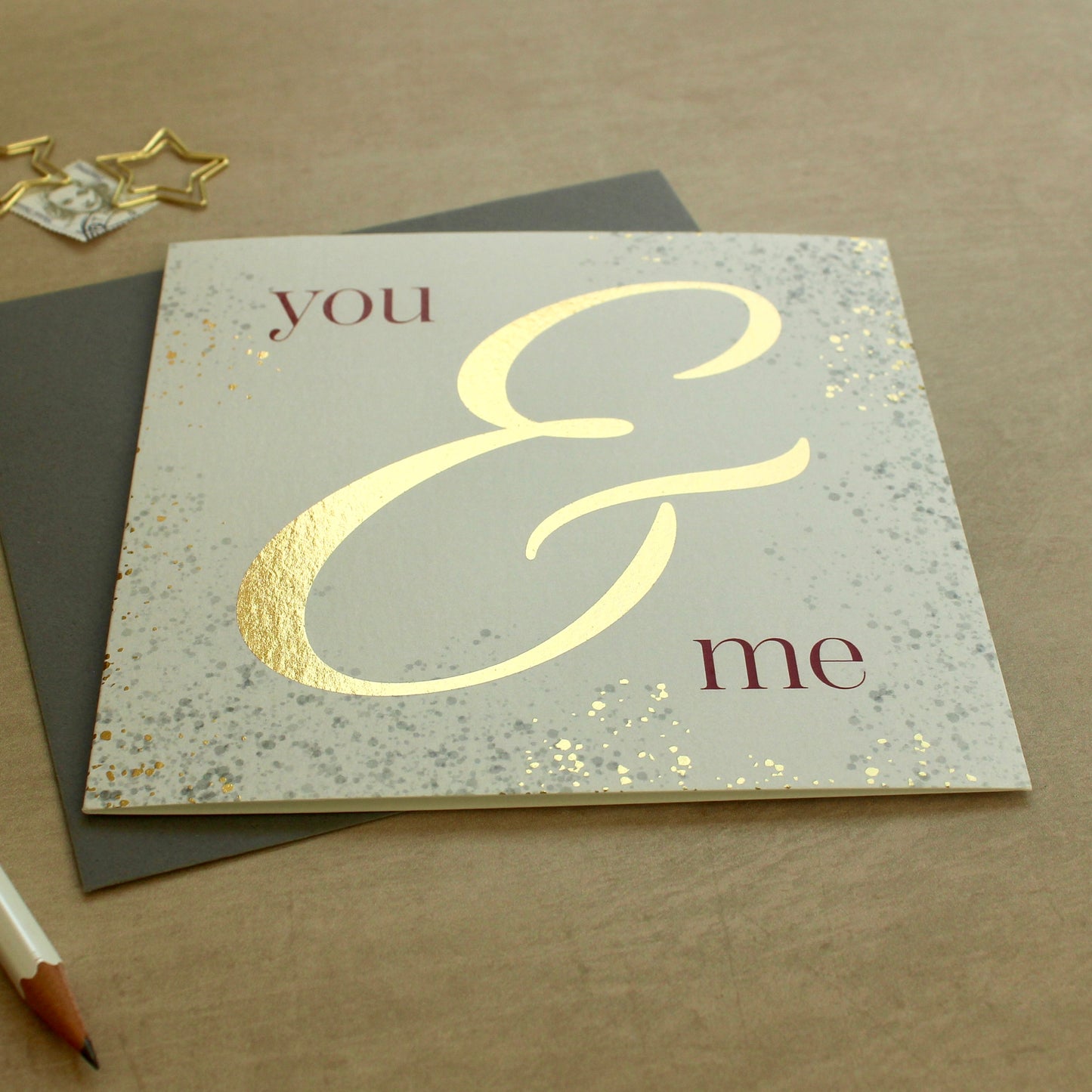 You & Me Love Card - Gold Foiled