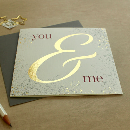 You & Me Love Card - Gold Foiled