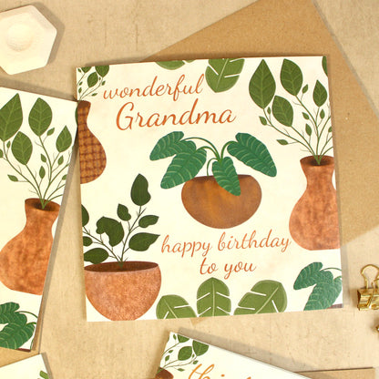 Wonderful Grandma Plant Birthday Card