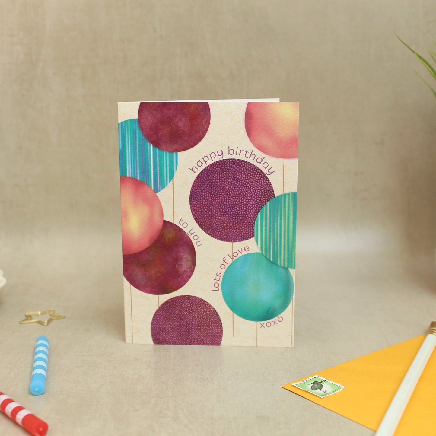 Balloons & Love Birthday Card