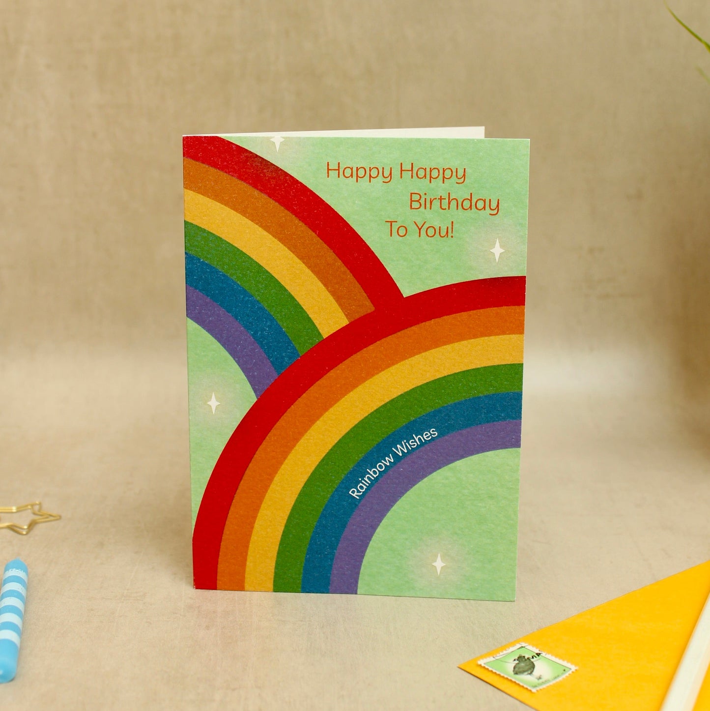 Rainbow Wishes Birthday Card