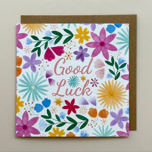Good Luck Floral Card