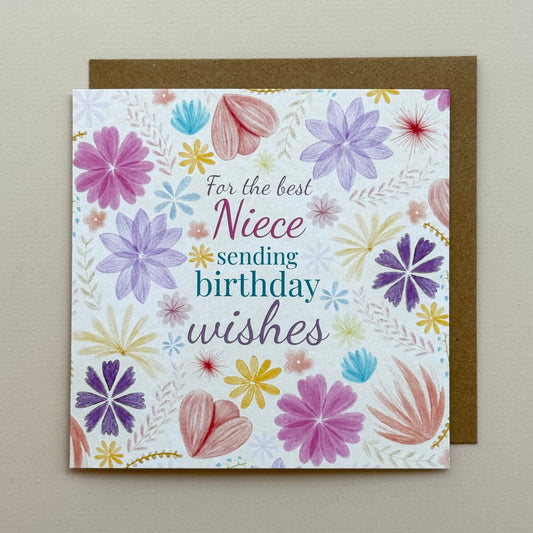 Niece Pastel Floral Birthday Card