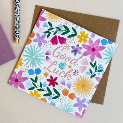 Good Luck Floral Card