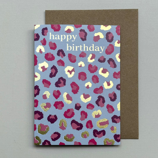 Animal Print Foiled Birthday Card