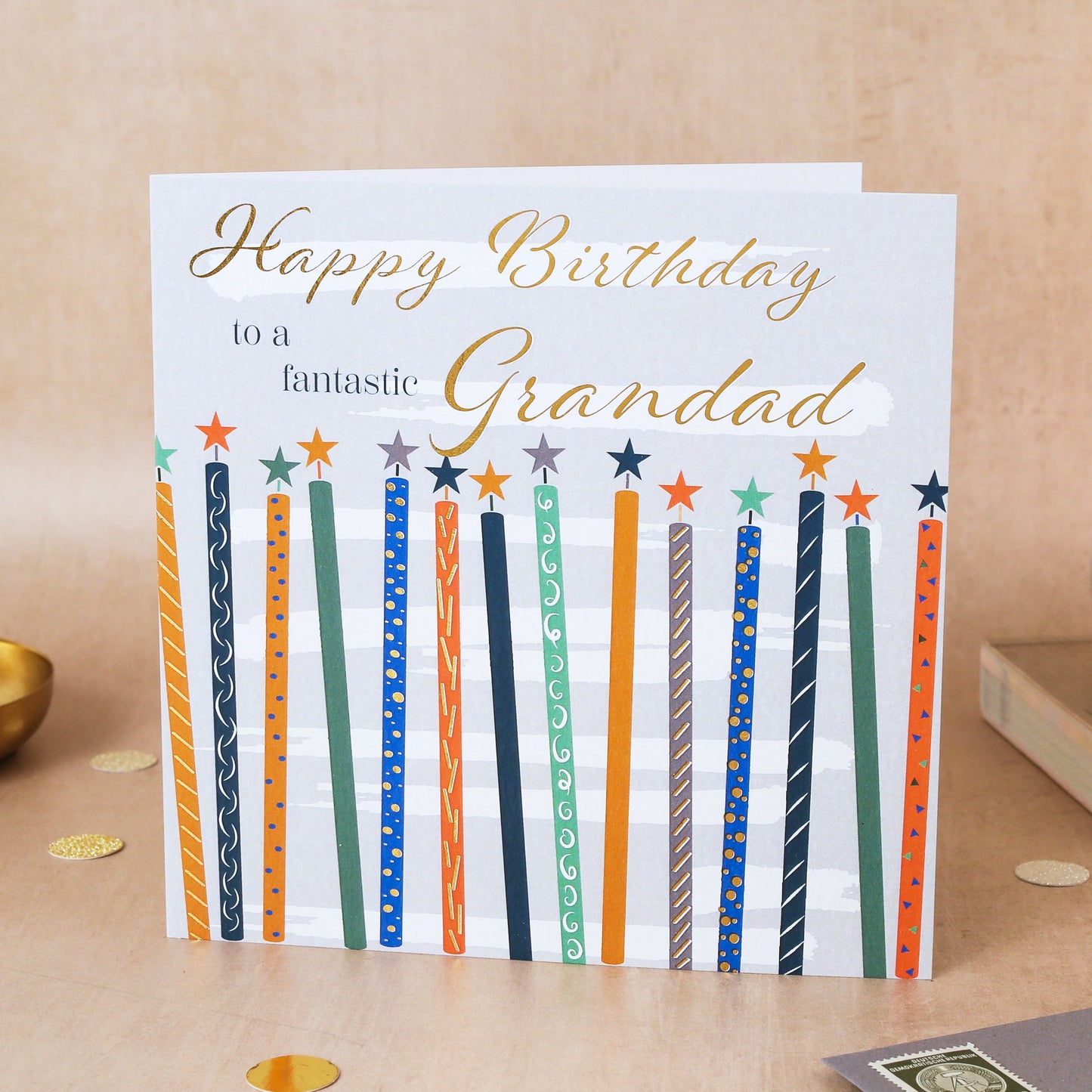 Fantastic Grandad Candles Birthday Card