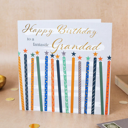 Fantastic Grandad Candles Birthday Card