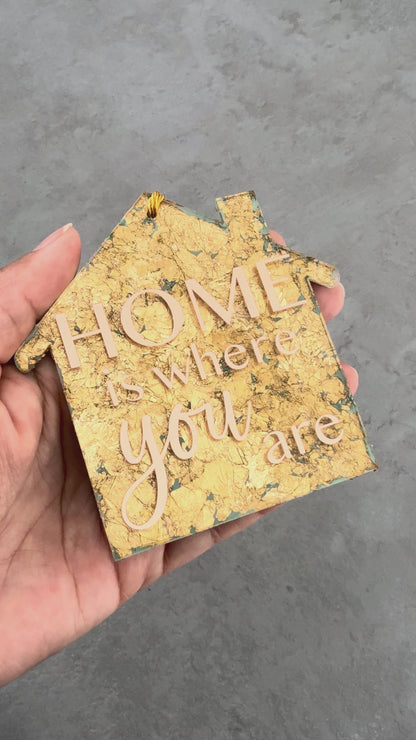 'Home Is Where You Are' Gold Leaf Keepsake