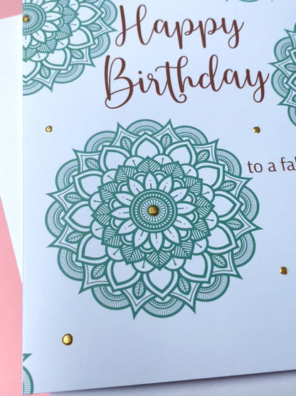 Green Mandala Birthday Card
